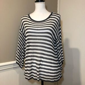 Wishlist Striped Open Knit Top